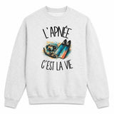 Sweat Gris Chiné L'apnée c'est la vie