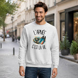 Sweat Gris Chiné L'apnée c'est la vie