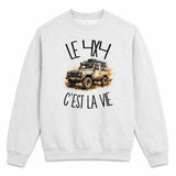 Sweat Gris Chiné Le 4x4 c'est la vie