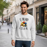 Sweat Gris Chiné Le billard c'est la vie