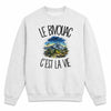 Sweat Gris Chiné Le bivouac c'est la vie