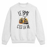 Sweat Gris Chiné Le BMX c'est la vie