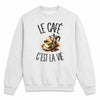 Sweat Gris Chiné Le café c'est la vie