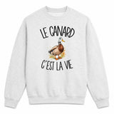 Sweat Gris Chiné Le canard c'est la vie