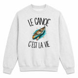 Sweat Gris Chiné Le canoë c'est la vie