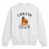 Sweat Gris Chiné Le cheval de trait c'est la vie