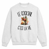 Sweat Gris Chiné Le cocktail c'est la vie