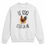 Sweat Gris Chiné Le coq c'est la vie