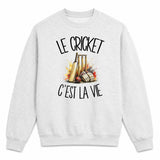 Sweat Gris Chiné Le cricket c'est la vie