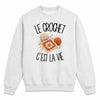Sweat Gris Chiné Le crochet c'est la vie
