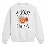 Sweat Gris Chiné Le crochet c'est la vie