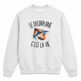 Sweat Gris Chiné Le deltaplane c'est la vie