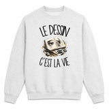 Sweat Gris Chiné Le dessin c'est la vie