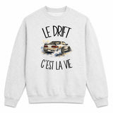 Sweat Gris Chiné Le drift c'est la vie