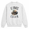 Sweat Gris Chiné Le fitness c'est la vie