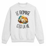 Sweat Gris Chiné Le fromage c'est la vie