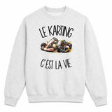 Sweat Gris Chiné Le karting c'est la vie