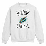 Sweat Gris Chiné Le kayak c'est la vie