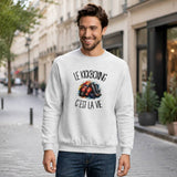 Sweat Gris Chiné Le kickboxing c'est la vie