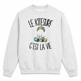 Sweat Gris Chiné Le kitesurf c'est la vie
