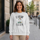 Sweat Gris Chiné Le kitesurf c'est la vie