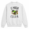 Sweat Gris Chiné Le matcha c'est la vie