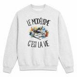 Sweat Gris Chiné Le modélisme c'est la vie