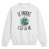 Sweat Gris Chiné Le paddle c'est la vie