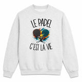 Sweat Gris Chiné Le padel c'est la vie
