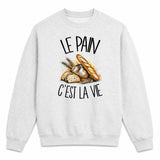 Sweat Gris Chiné Le pain c'est la vie