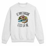 Sweat Gris Chiné Le Pays basque c'est la vie