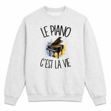 Sweat Gris Chiné Le piano c'est la vie