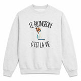 Sweat Gris Chiné Le plongeon c'est la vie