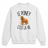 Sweat Gris Chiné Le poney c'est la vie