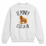 Sweat Gris Chiné Le poney c'est la vie