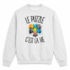 Sweat Gris Chiné Le puzzle c'est la vie
