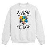 Sweat Gris Chiné Le puzzle c'est la vie