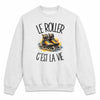 Sweat Gris Chiné Le roller c'est la vie