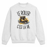 Sweat Gris Chiné Le roller c'est la vie