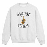 Sweat Gris Chiné Le saxophone c'est la vie