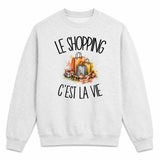 Sweat Gris Chiné Le shopping c'est la vie