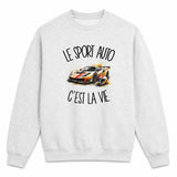 Sweat Gris Chiné Le sport auto c'est la vie