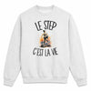Sweat Gris Chiné Le step c'est la vie