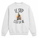 Sweat Gris Chiné Le step c'est la vie