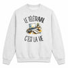 Sweat Gris Chiné Le télétravail c'est la vie