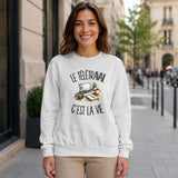 Sweat Gris Chiné Le télétravail c'est la vie