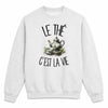 Sweat Gris Chiné Le thé c'est la vie