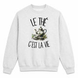 Sweat Gris Chiné Le thé c'est la vie