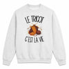 Sweat Gris Chiné Le tricot c'est la vie