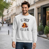 Sweat Gris Chiné Le tricot c'est la vie